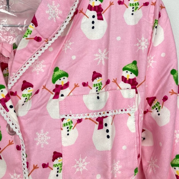 THE COMPANY STORE Pink Snowman Cotton Pj’s Flannel Pajamas * NWOT - Picture 7 of 12